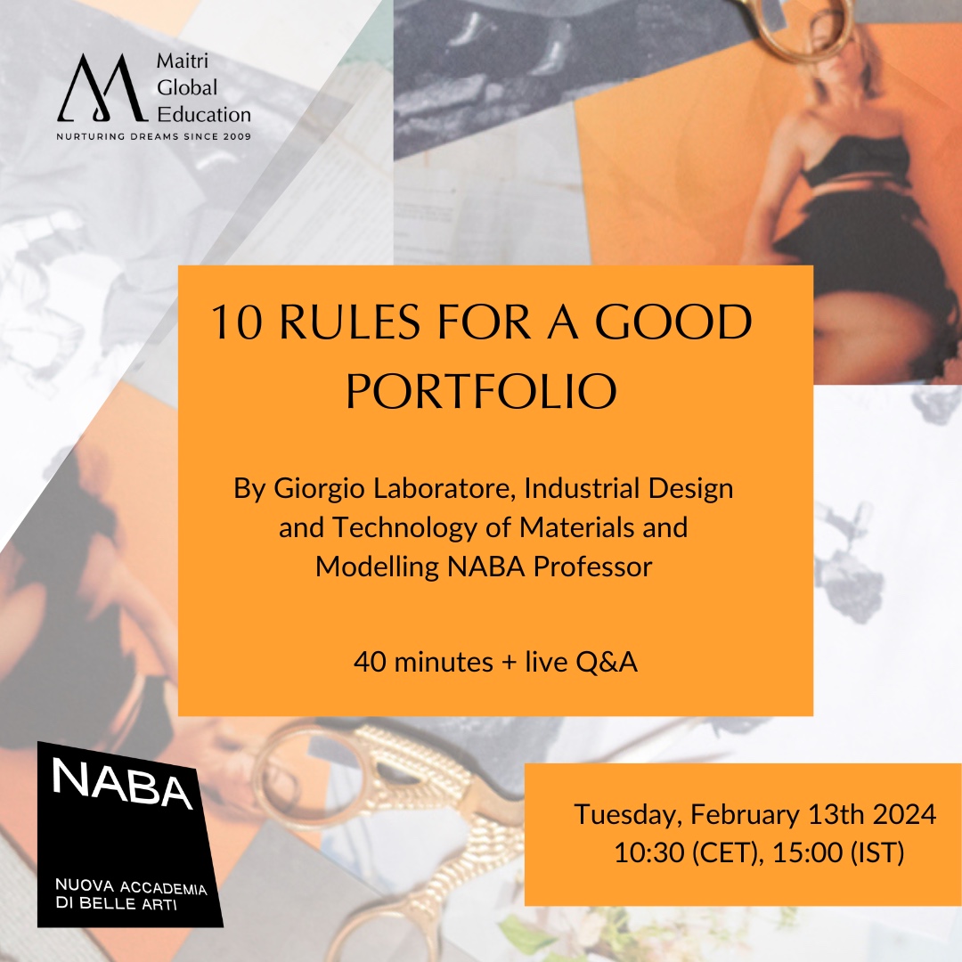 Webinar with NABA, Italy : 10 RULES FOR A GOOD PORTFOLIO