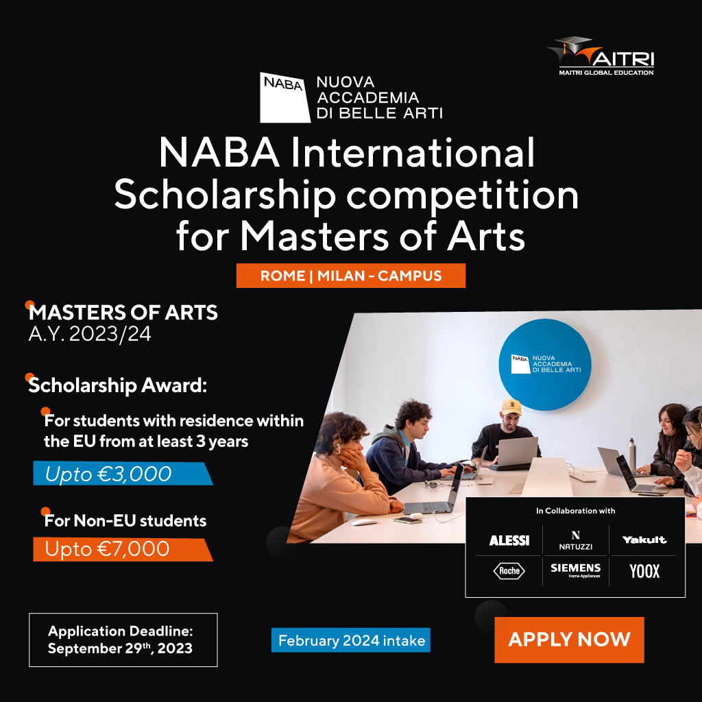 NABA International Scholarship competition for Masters of Arts Starting